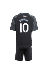 Aston Villa Emiliano Buendia #10 Jalkapallovaatteet Lasten Vieraspeliasu 2025-26 Lyhythihainen (+ Lyhyet housut)